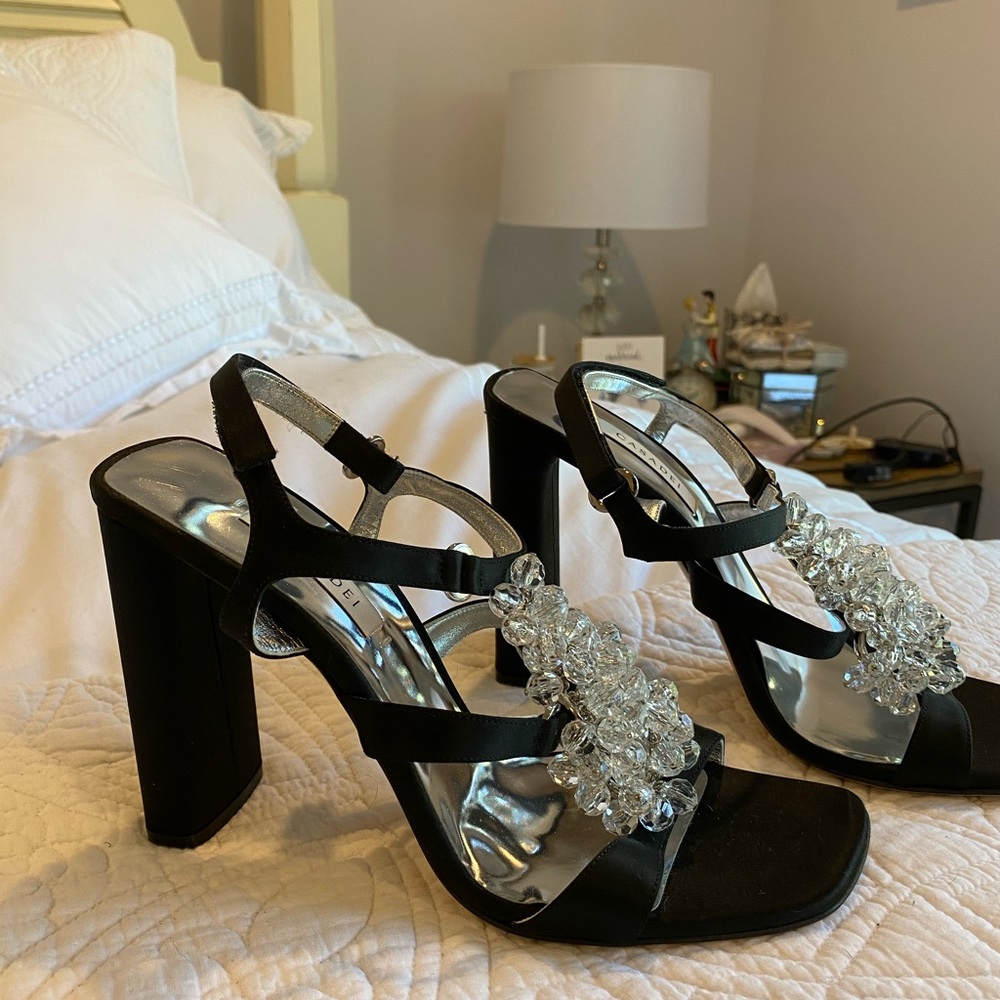 Casadei black sandal with crystals